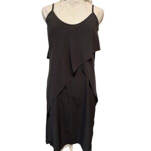 Indygena Black Breathable Lightweight Poly/Spandex Slip Dress With Adjustable St